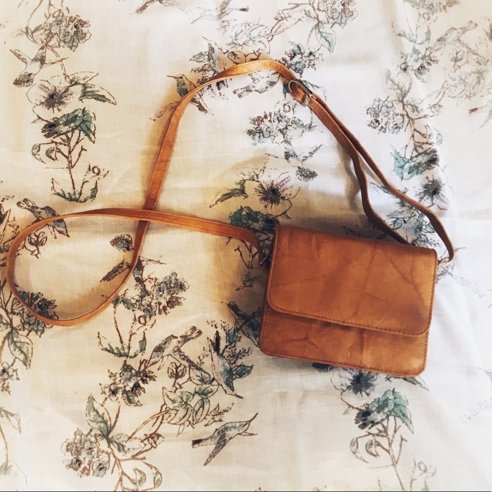 Vintage Leather East West New York London Crossbody Or Clutch